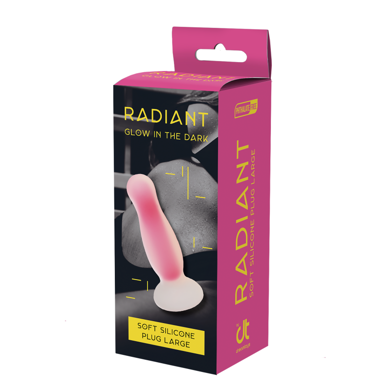 RADIANT SOFT SILICONE GLOW IN THE DARK PLUG LARGE PINK